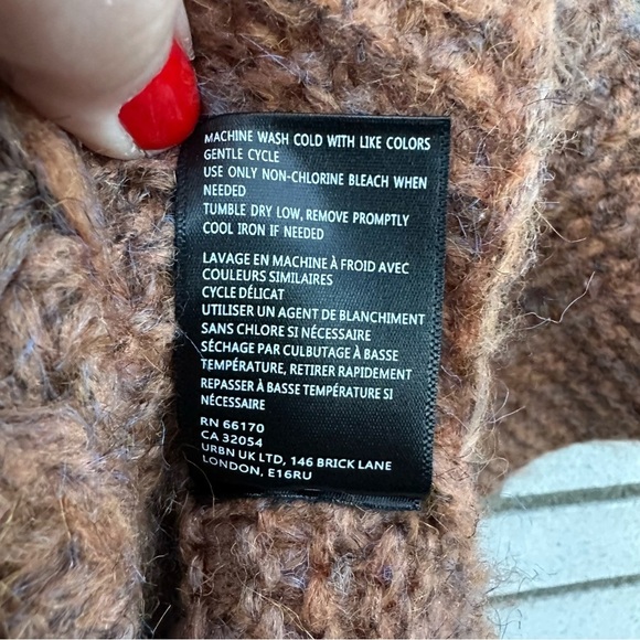 Anthropologie Knit Marled Fringe Poncho Bronze - Picture 10 of 13